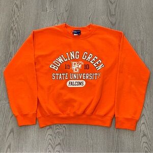 Vintage Bowling Green‎ State University Falcons Orange Sweatshirt Small Y2K